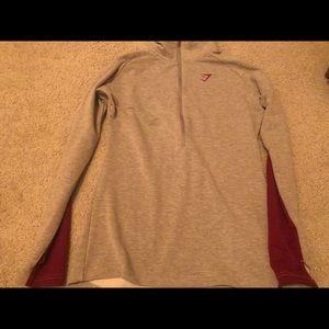 Gymshark grey and pink half zip